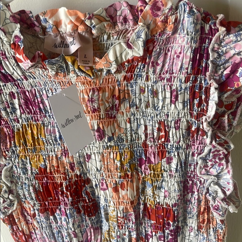 Colorful Smocked Midi Dress - Picture 2 of 5